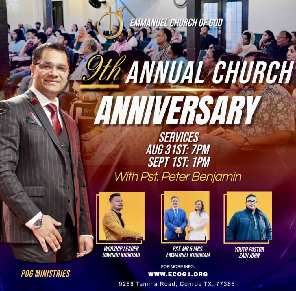 Emmanuel Church of God Invites you and your family to the 9th Annual Church Anniversary Celebration with us!